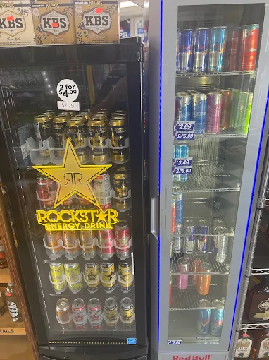 Geek Bar vape product on countertop with signage about nicotine warning